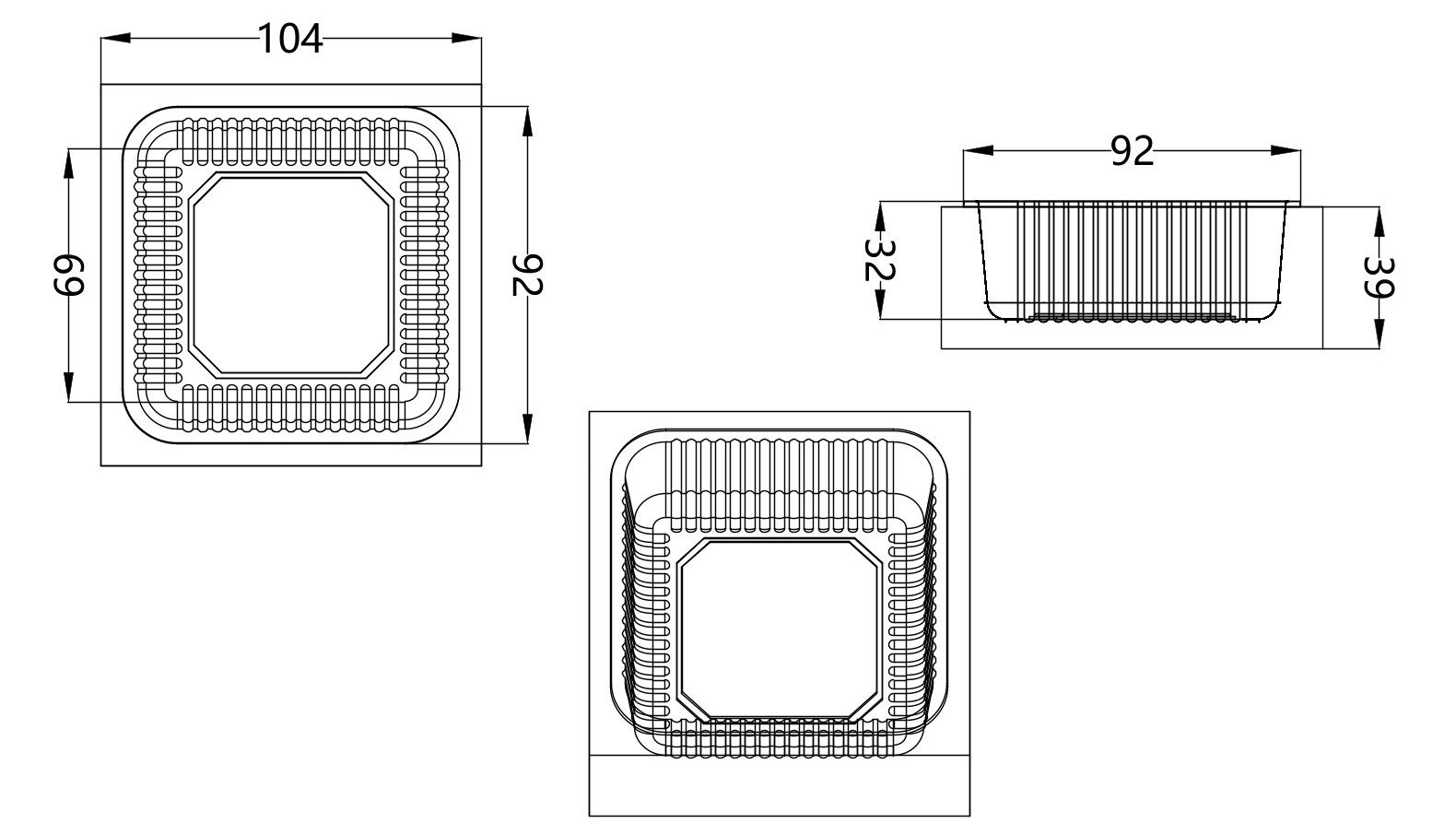 Custom cavity structure for Pastry container