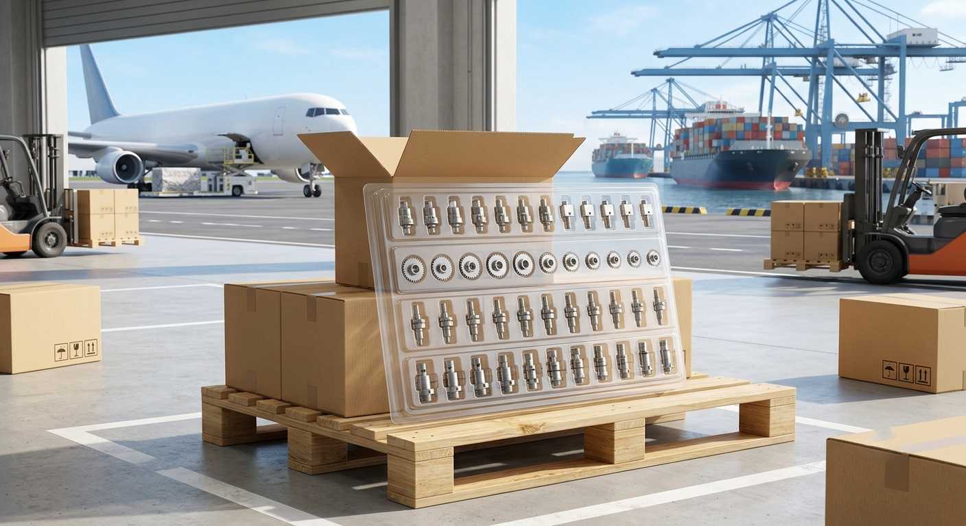 Export packaging for industrial parts