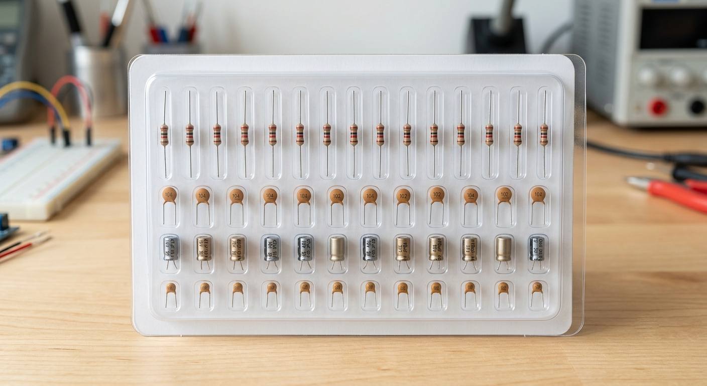 Capacitor retail tray.