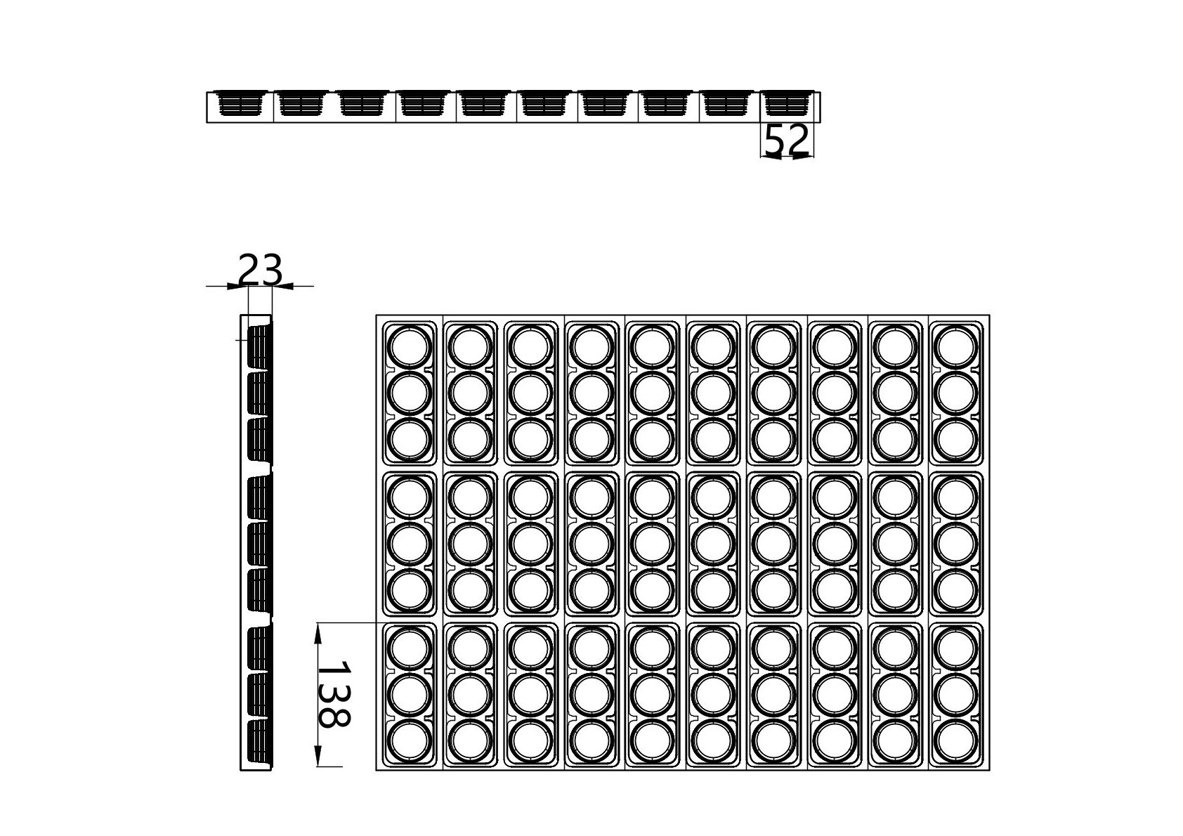 Custom cavity structure for Chocolate Block Tray