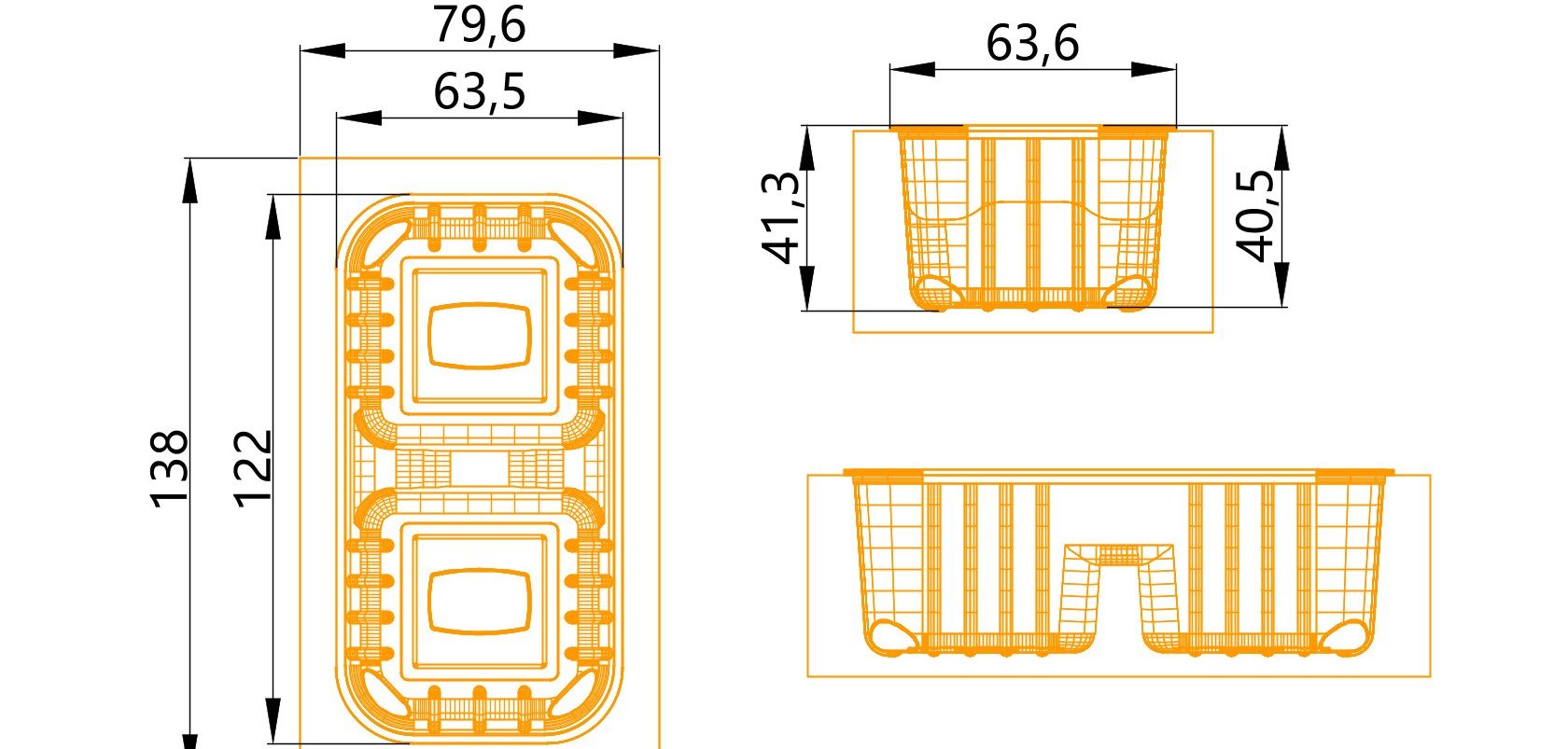 Custom cavity structure for Dual Cavity Tray