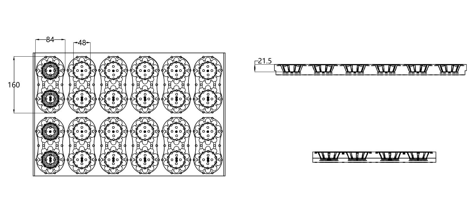 Custom cavity structure for Egg Tart Tray