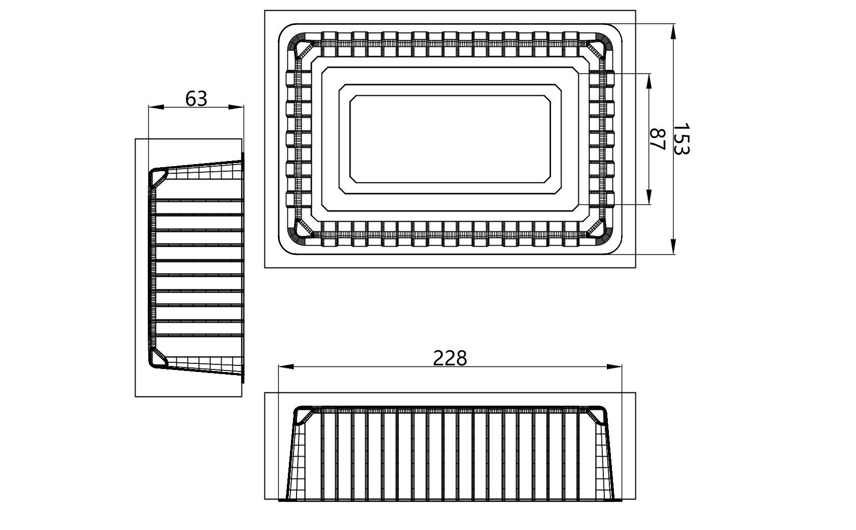 Custom cavity structure for Light blocking Tray