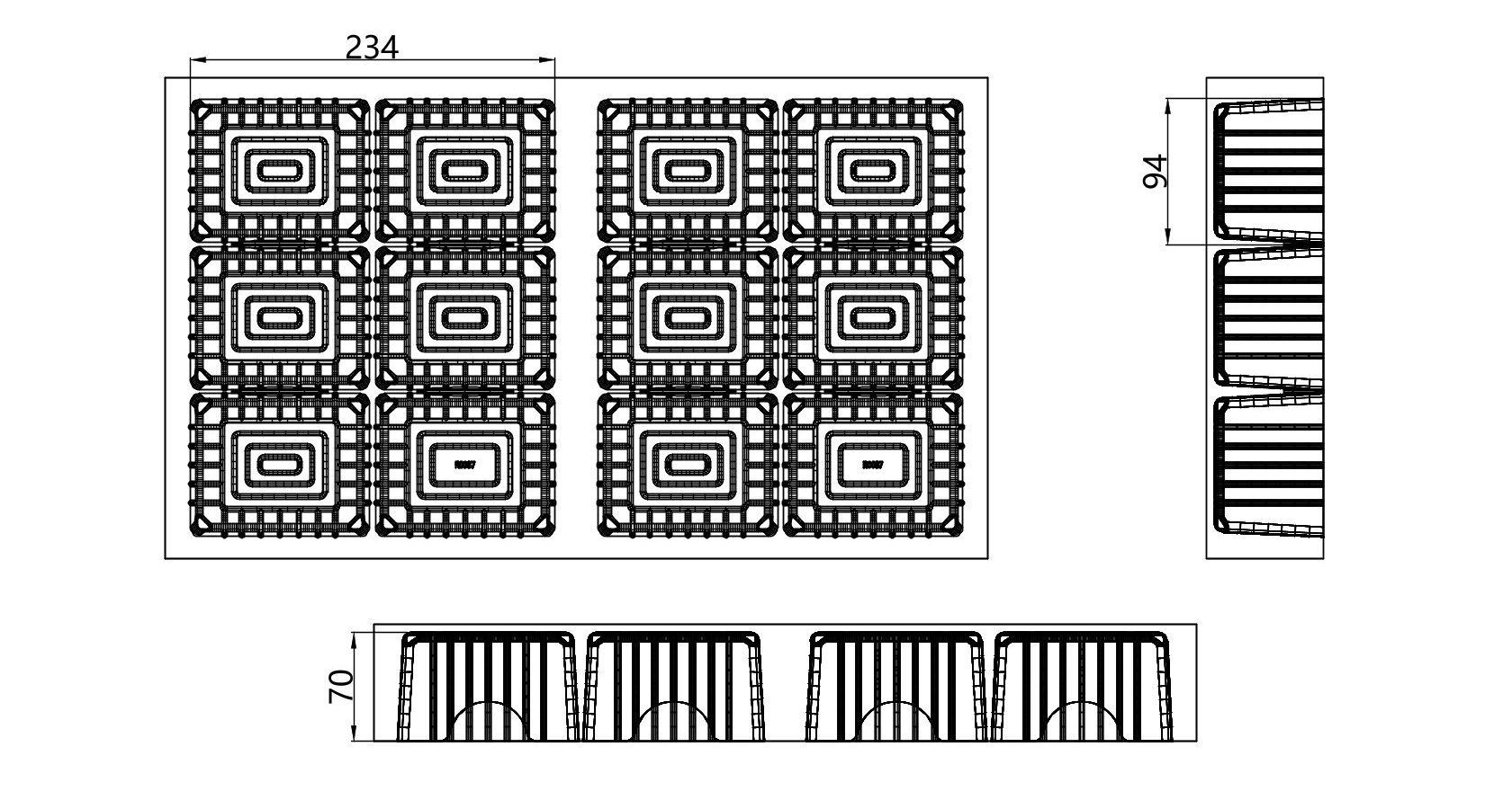 Custom cavity structure for Brown Square Tray