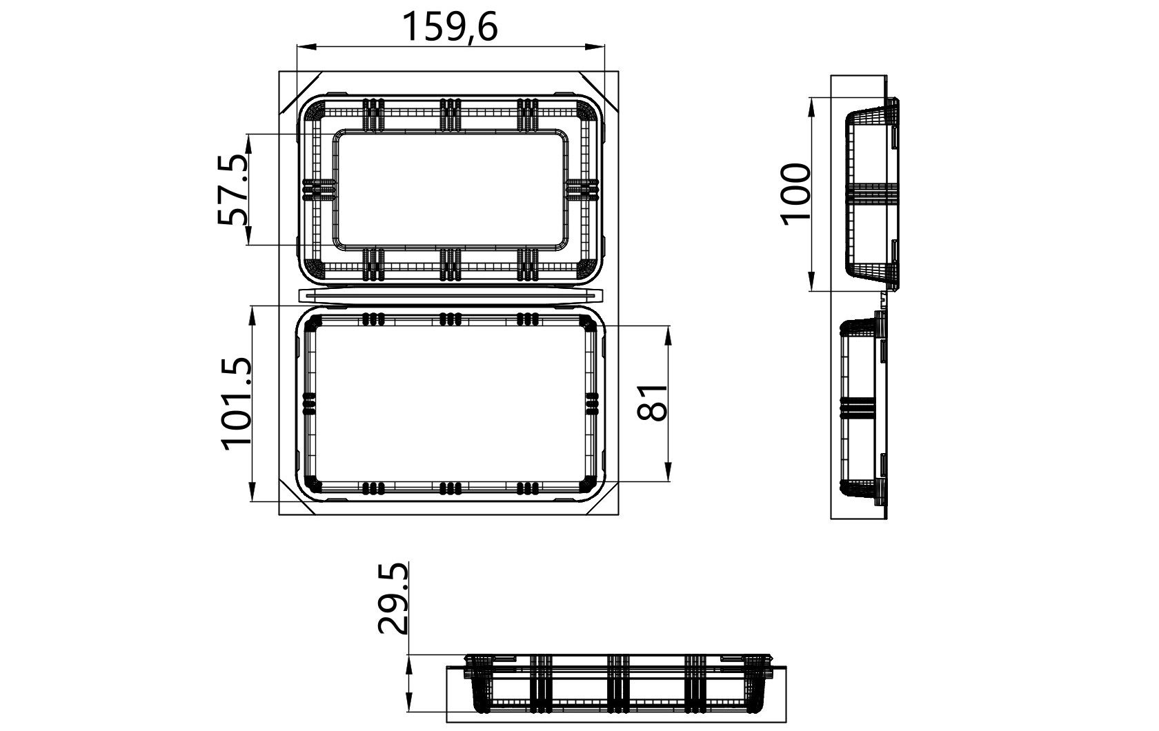 Custom cavity structure for Clamshell Produce Box