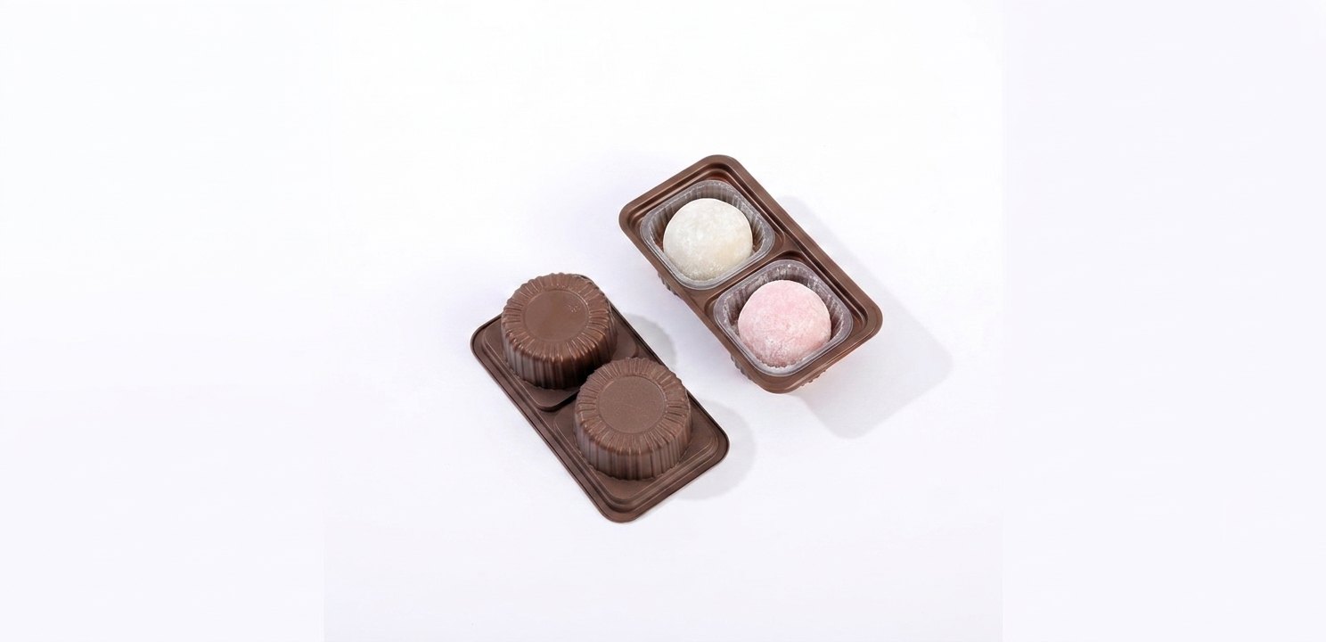 Two Cavity Brown Tray