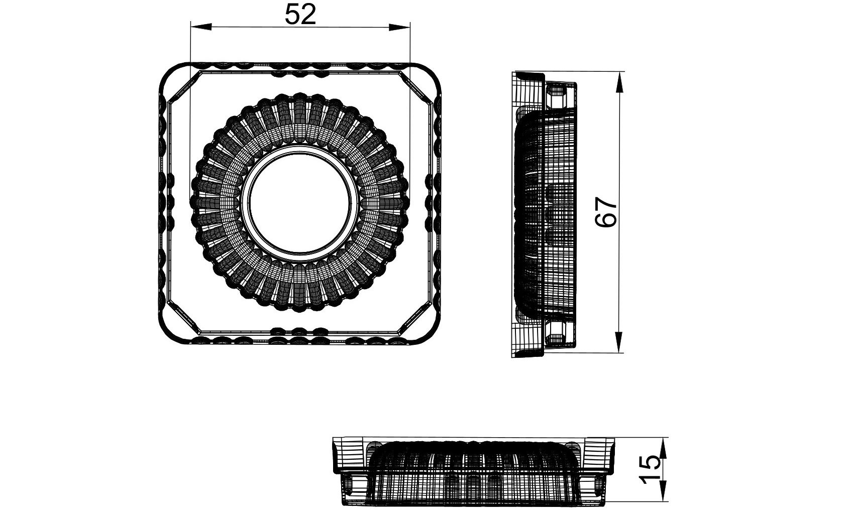Custom cavity structure for Round dessert tray