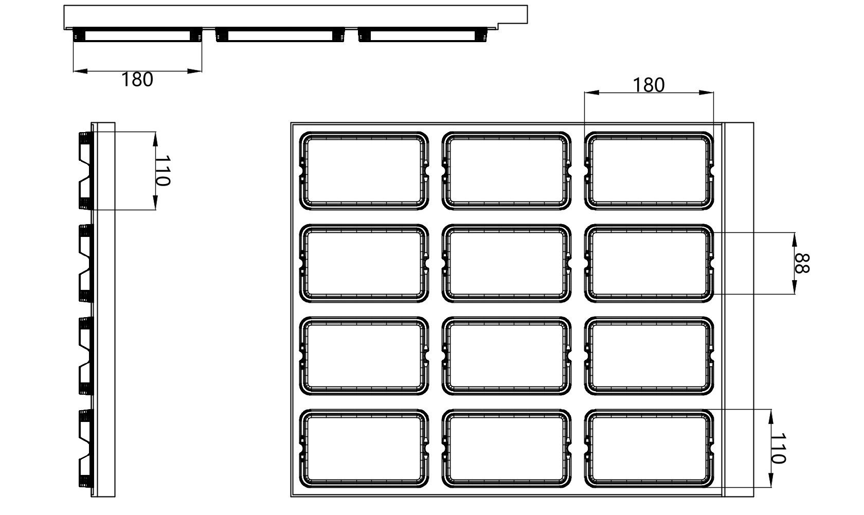 Custom cavity structure for Brown shallow tray
