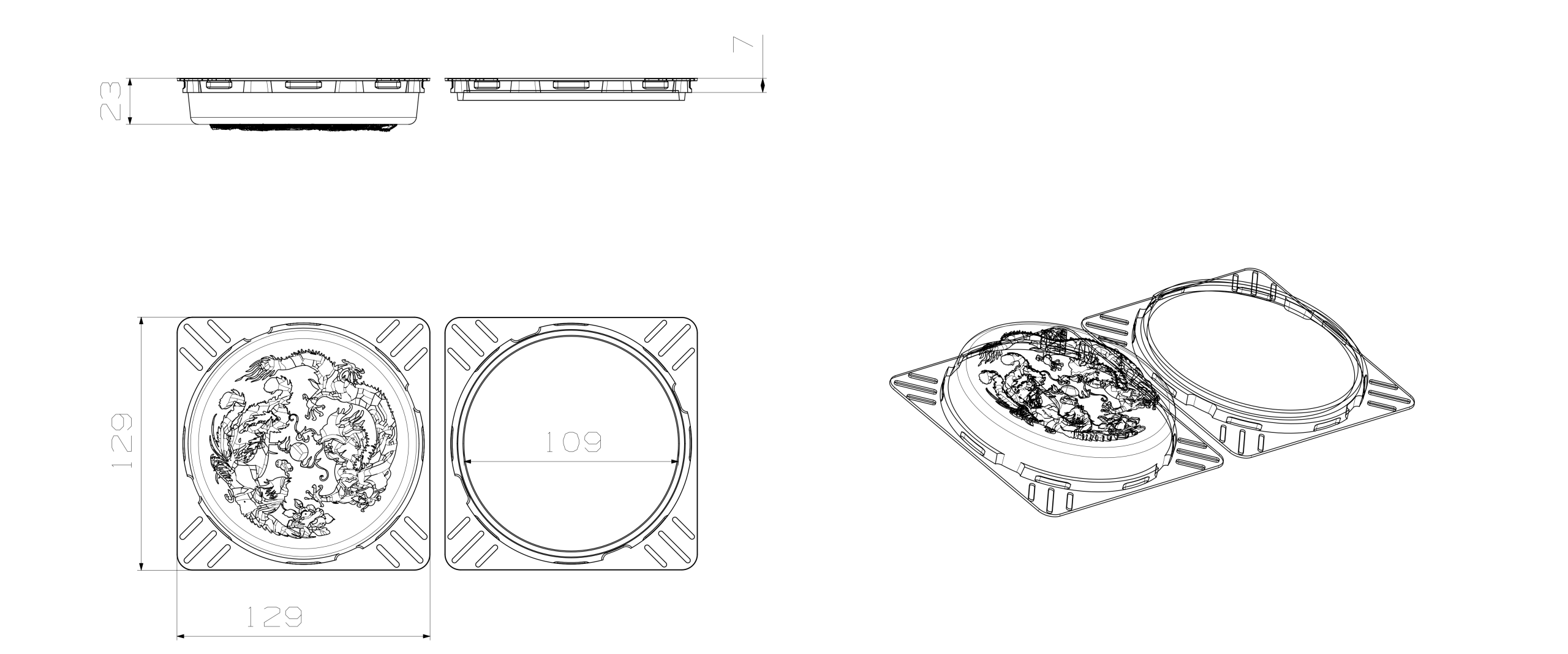 Custom cavity structure for Embossed Pattern Tray