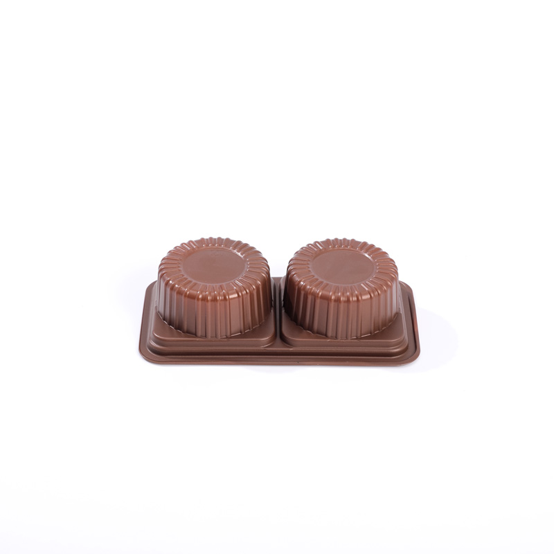 Two Cavity Brown Tray