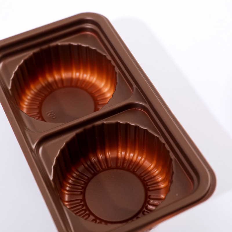 Two Cavity Brown Tray